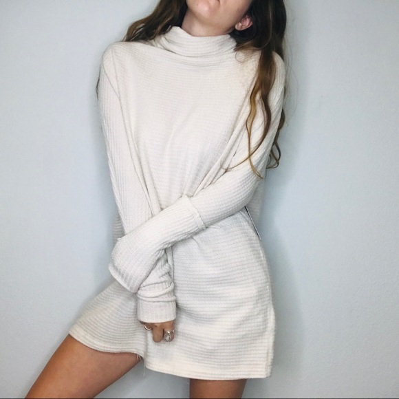 Free People Sweaters - NWT Free People cream waffle knit oversize thermal